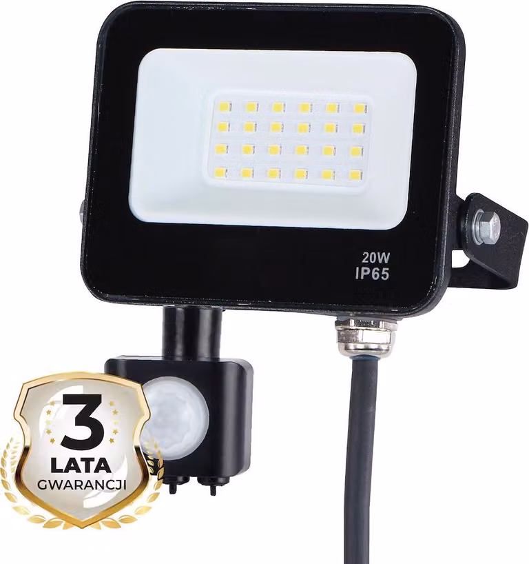 Faretto LED 20W con sensore di movimento PIR 4000K IP65 Eko-Light