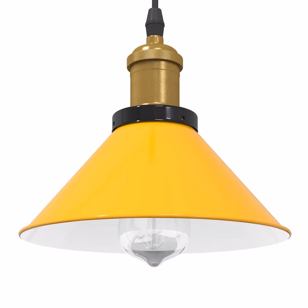 Lampada a sospensione regolabile vidaXL in metallo giallo con attacco E27 Ø 22 cm