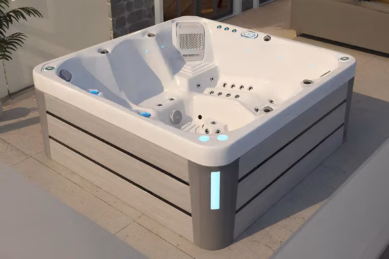 Sprudelwanne Hydromassagebad Whirlpool Whirlwanne Außenwhirlpool 210x210 cm