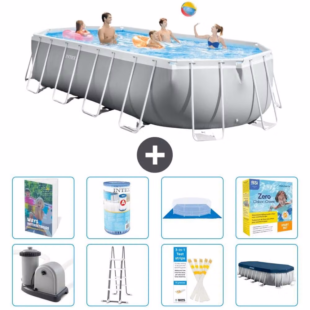 Piscina fuori terra ovale "Prism Frame" - 610x305x122 cm - 7 pezzi - Modello S572