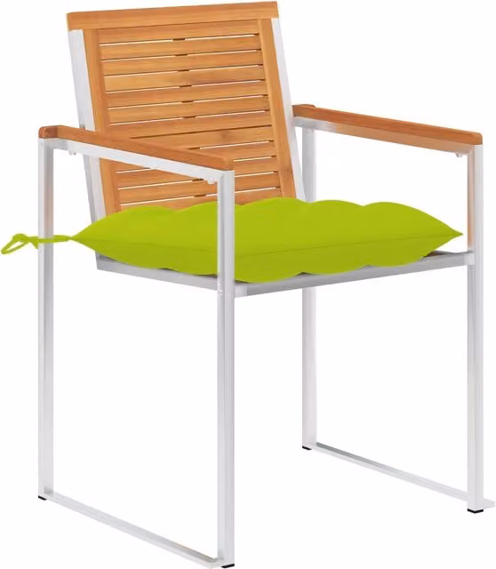 Sedie da Giardino 2 pz con Cuscini in Legno Acacia e Acciaio 3061514