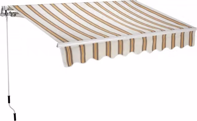 Tenda da sole a parete L.250xH.200cm, in poliestere 280 gr/m² riga beige Fredi