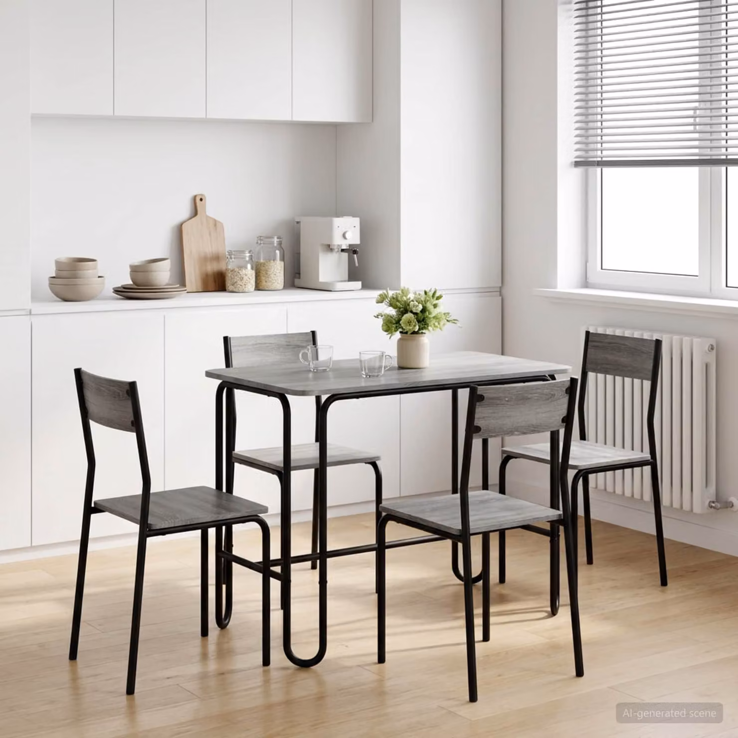 vidaXL Tavolo da pranzo moderno rettangolare in legno ingegnerizzato e metallo, Grigio e Argento, L 100 x P 50 x H 75 cm