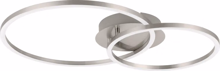 Lampada a soffitto LED EGLO Palmaves 2, lampada a soffitto geometrica, realizzata in metallo argentato e plastica bianca, con luce bianco caldo