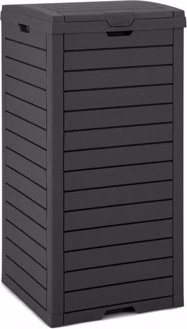 Bidone per la spazzatura da 118L con coperchio e vassoio estraibile per liquidi, Contenitore per rifiuti 2 Pezzi Nero