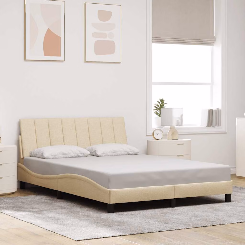 Giroletto senza materasso Hanko vidaXL color beige in tessuto L/P/H: 120 x 200 cm