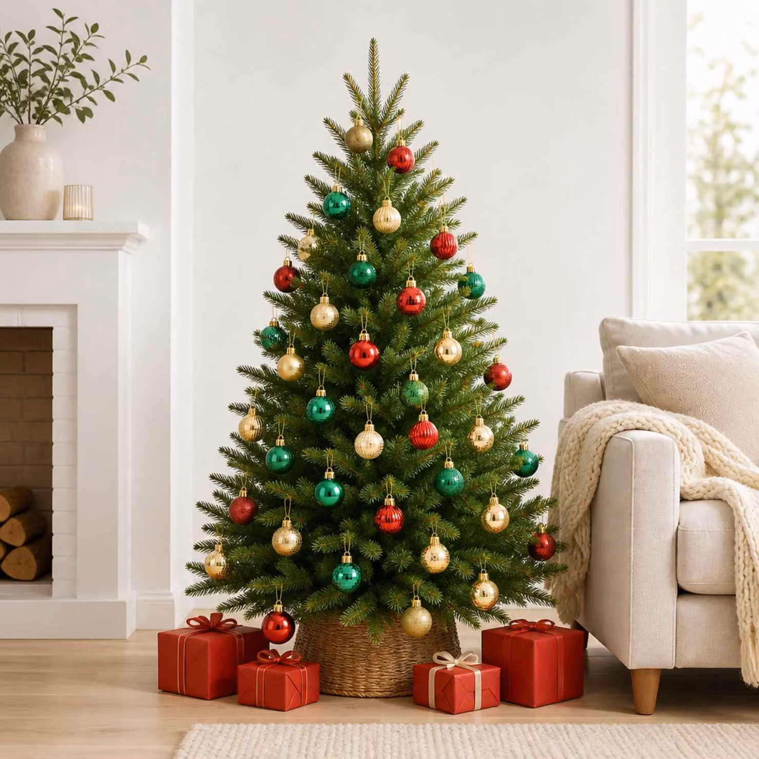 vidaXL Set di Palline di Natale 150 pz Rosso, oro e verde 3 cm