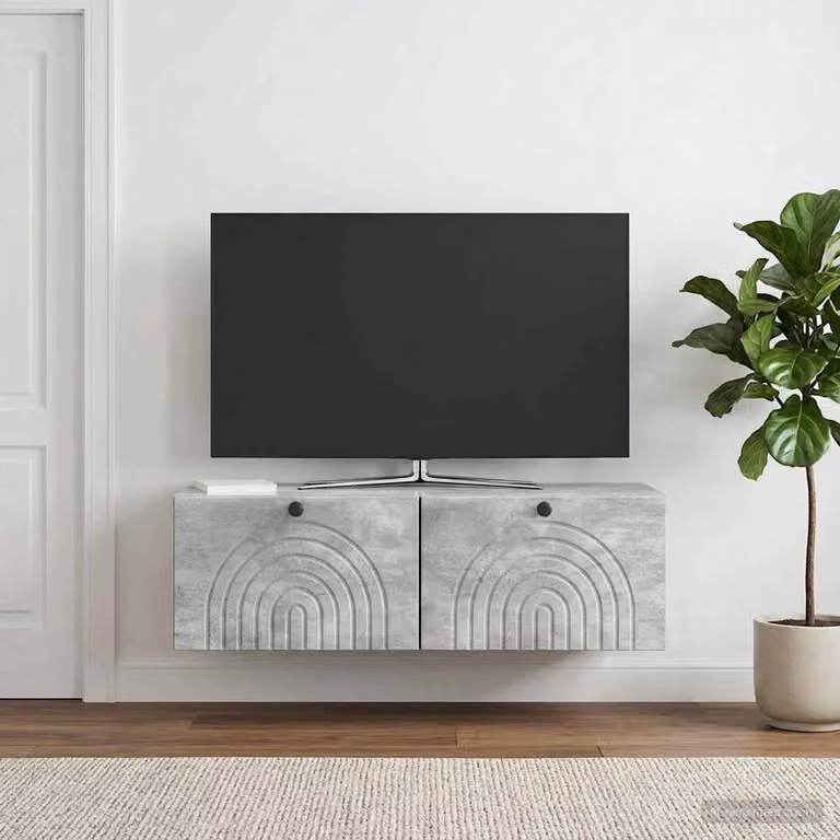 vidaXL Mobile Porta TV da Muro Moderno Grigio L: 99 cm, P: 41 cm, H: 30 cm