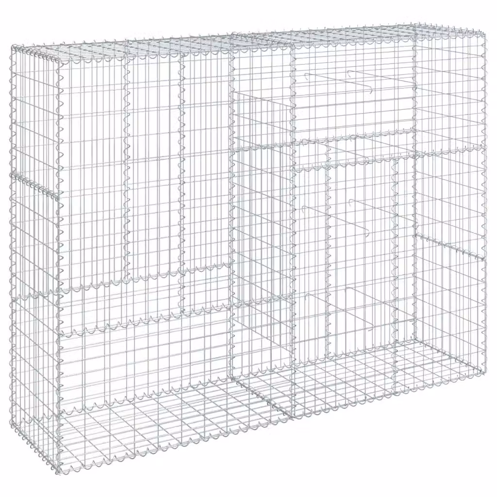 Cesto Gabbione con Copertura vidaXL in Acciaio Zincato Argento L/P/H: 200 x 50 x 150 cm – 2
