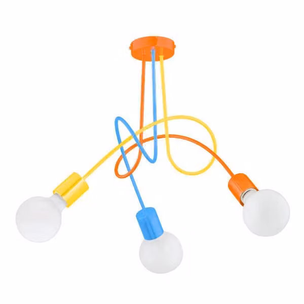 Lampada da soffitto moderna e colorata per bambini TANGO 3xE27 15W ALF28263 Alfa