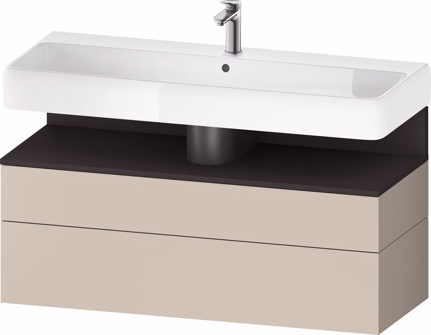 Duravit Collection One Meuble sous-lavabo, 1 tiroir et 1 tiroir, 1190x470x590mm, niche graphite super mate, QA4396080910010, QA4396080910010