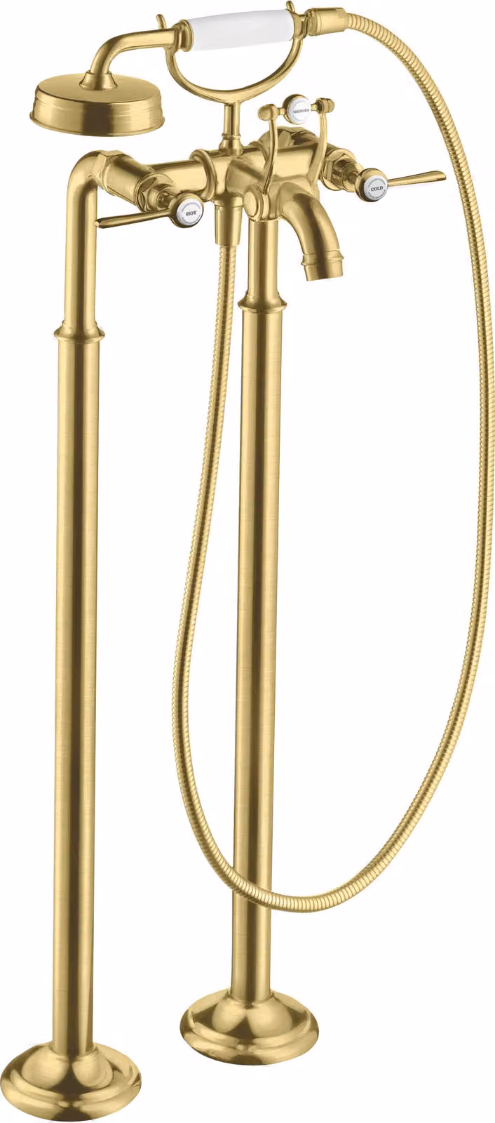 hansgrohe AXOR Montreux Mitigeur bain 2 poignées, béqu'illes, sur pied, projection 234mm, 16553950, 16553950