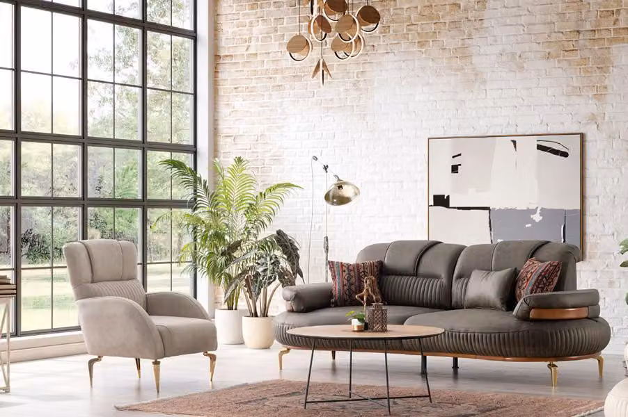 Elegante Sofagarnitur 3 Sitzer Stilvolles Design und Höchster Komfort