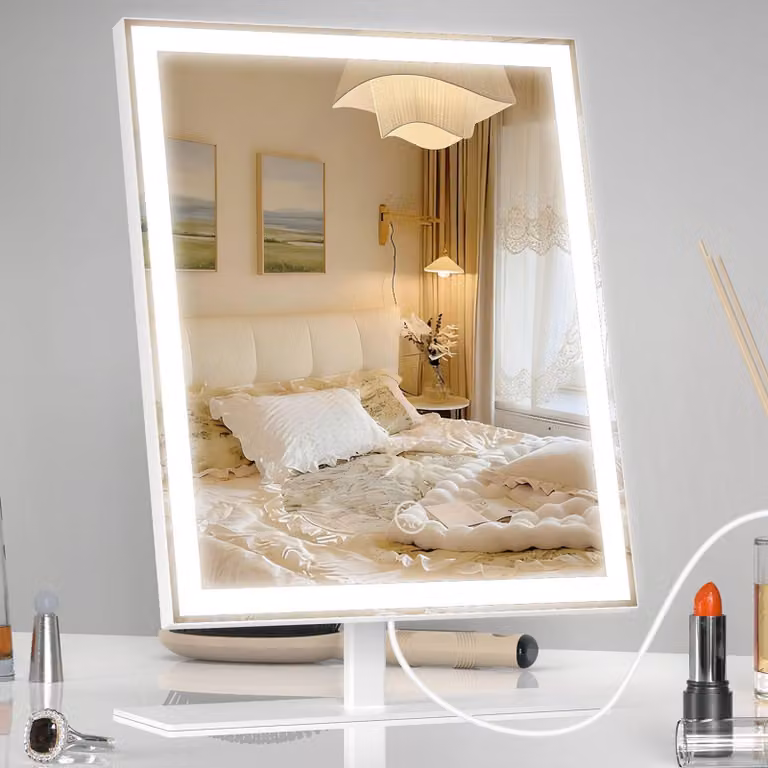 Specchio da trucco a LED con 3 modalità di illuminazione, ingrandimento 10x, dimensioni 30,5 cm, colore bianco