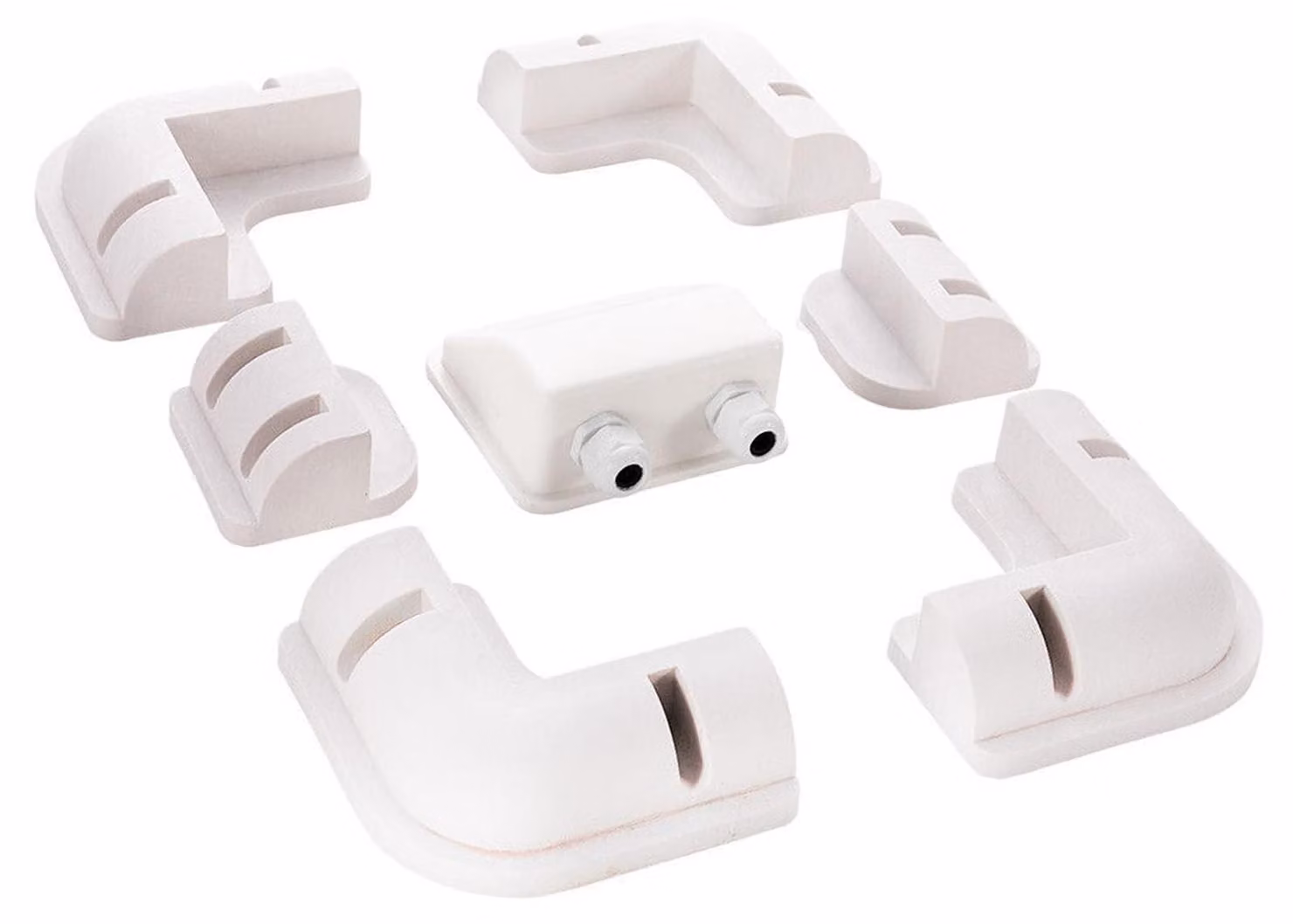 Kit di montaggio per pannelli solari ABS, 4+2 supporti, colore bianco