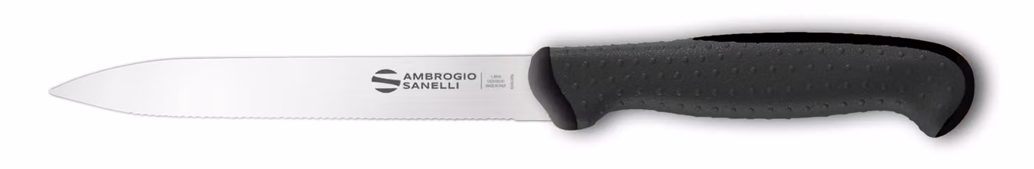 Coltello multiuso linea Tecna di Sanelli Ambrogio, lama cm 14, manico nero