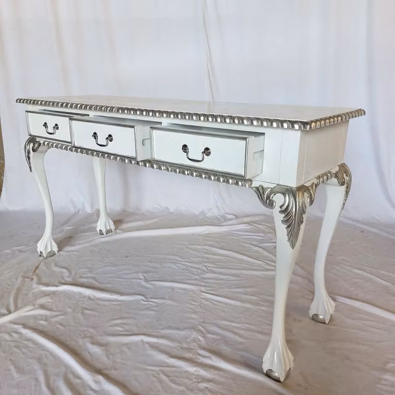 Antico segretario barocco Louis Seize larghezza 135cm colore: bianco con argento