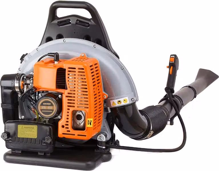 Soffiatore a benzina – Modello da indossare (schienale) – Cilindrata 63 cc – 6800 giri/min – Serbatoio da 1,7 litri – Cinghia per la spalla – Ideale per lavori di giardinaggio