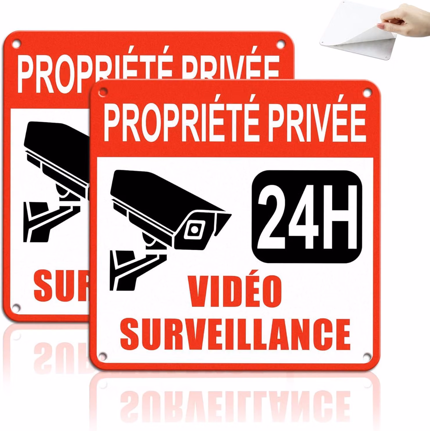 Segnaletica riflettente per telecamere di videosorveglianza, autoadesiva, 15x15 cm, per uso esterno