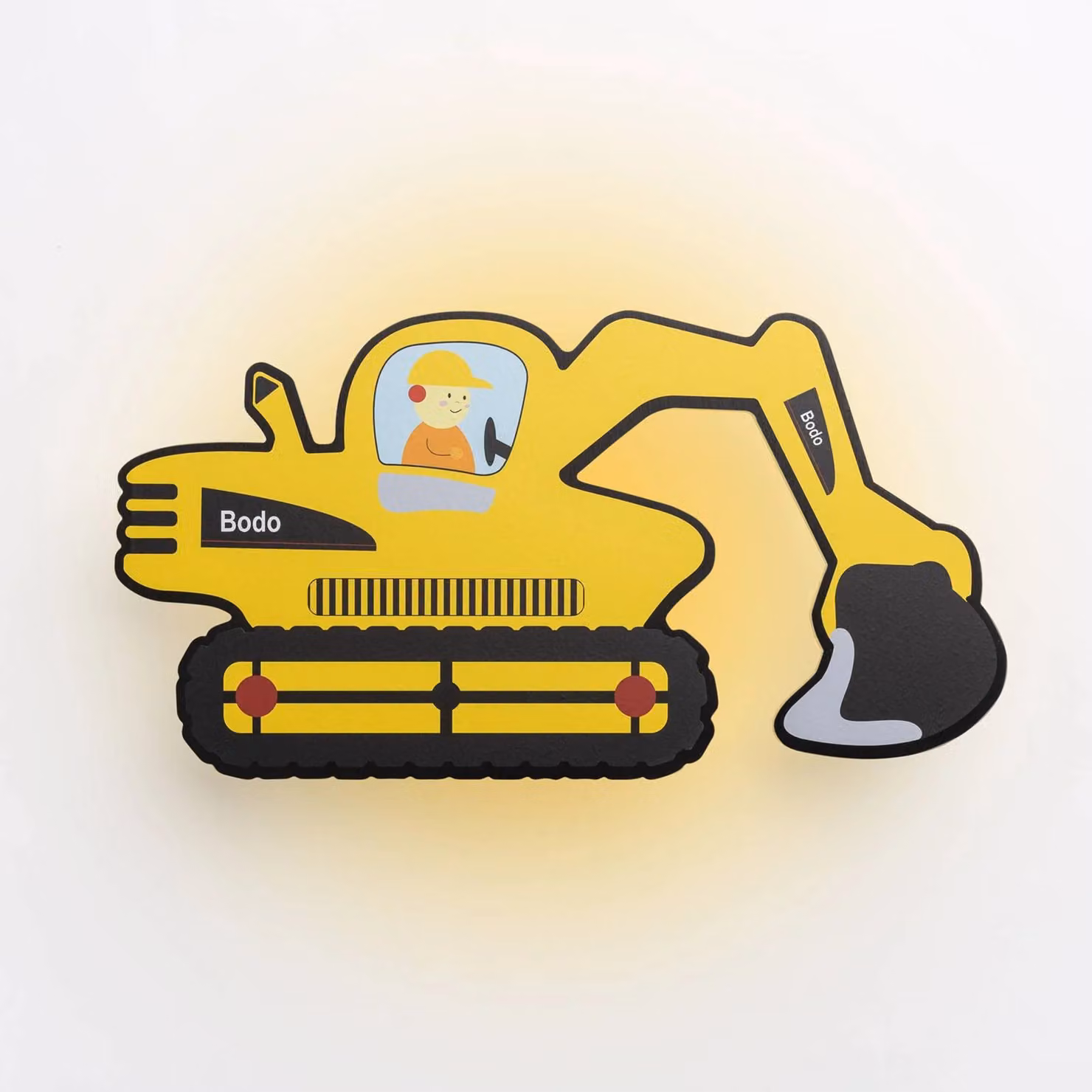 Elobra Applique a LED per escavatori con spina, giallo, dimmerabile Bagger,, Giallo / Arancione, Cameretta, Plastica, Lampada da tavolo