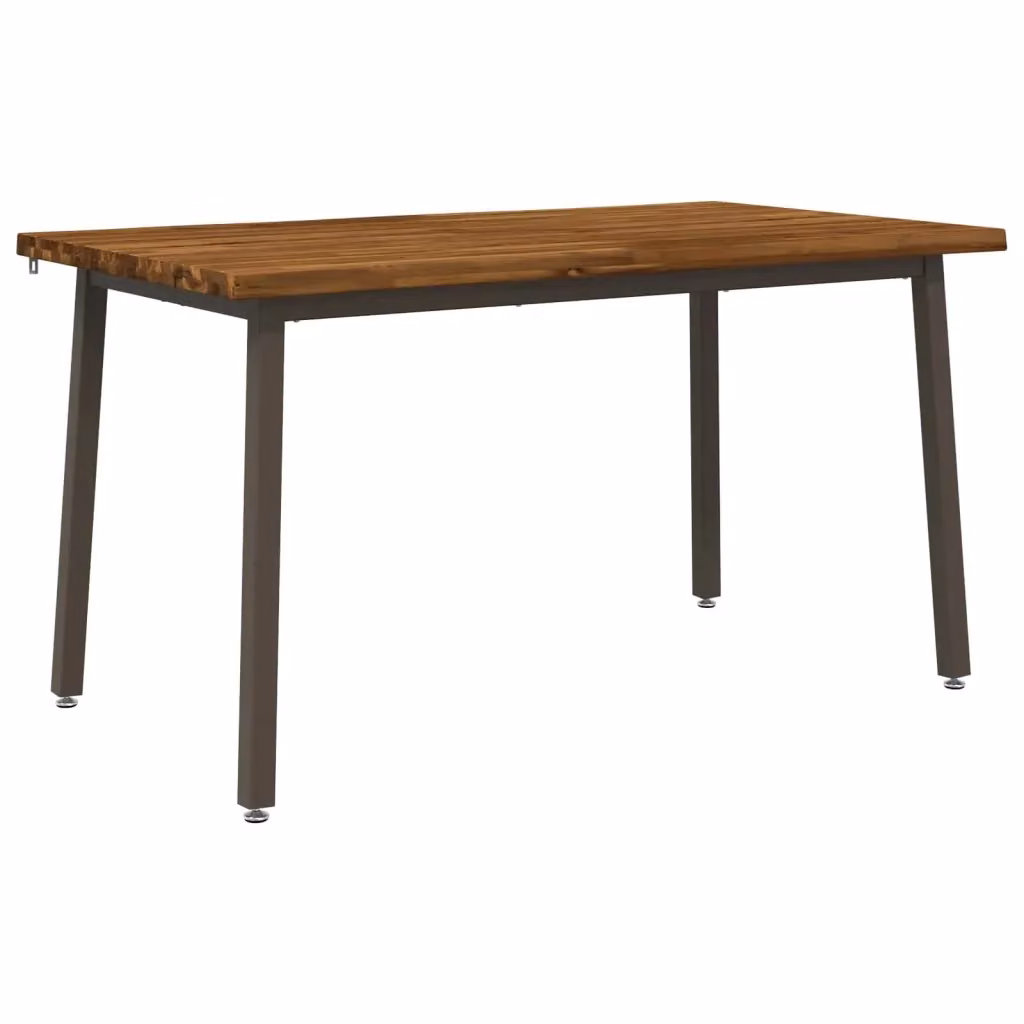 Tavolo da pranzo rettangolare moderno vidaXL in legno di acacia massello naturale e colore caffè L: 140 cm, P: 80 cm, H: 75 cm – 2