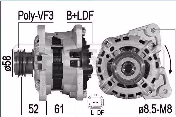 ERA 209522A Alternatore 90 A 14 V per RENAULT Clio IV berlina (BH), Captur (J5, H5), Megane IV berlina (B9A/M/N), Clio IV Grandtour
