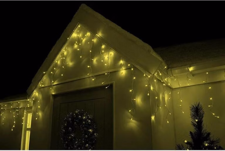 Ghiaccioli LED - 22,5 m, 500 LED, 8 funzioni, IP44, bianco caldo