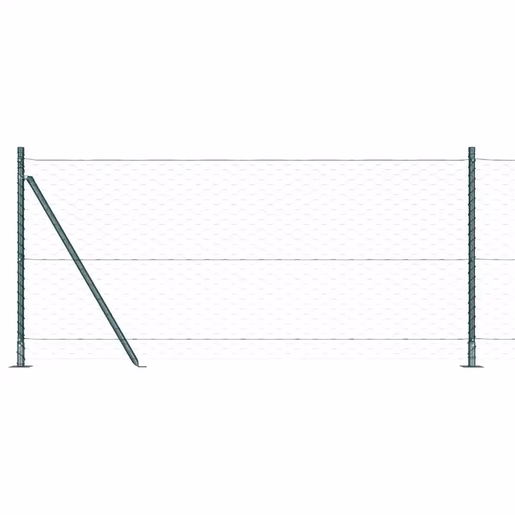 Palo della recinzione rotondo vidaXL in acciaio e PVC verde L: 100 cm, P: 4,5 cm, H: 90 cm – 2