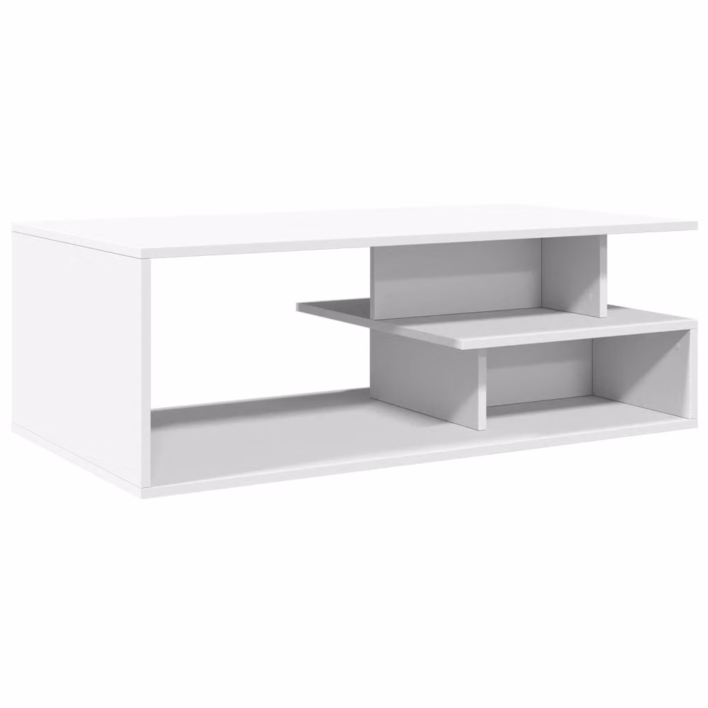 Tavolino da Salotto Bianco 102x55x35 cm in Legno Multistrato