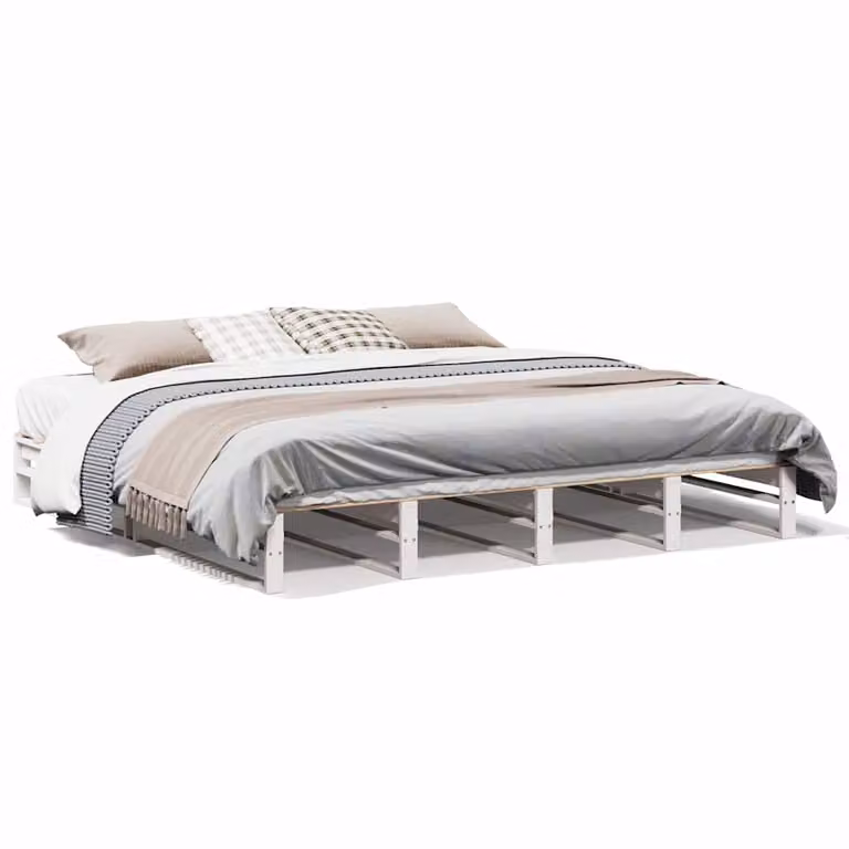 Letto senza materasso vidaXL in legno massello di pino bianco L 180 cm x P 200 cm