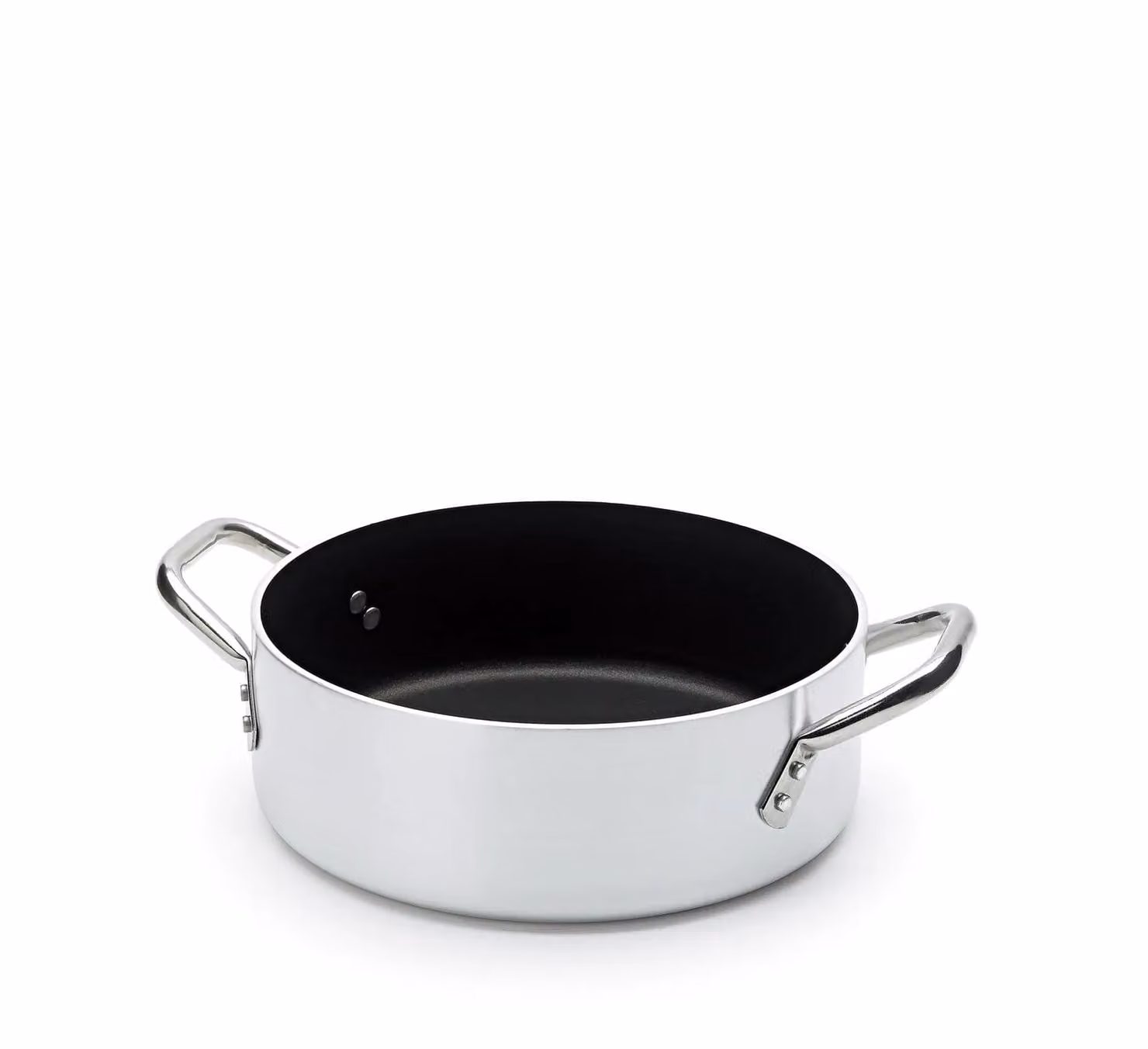 Casseruola bassa in alluminio antiaderente con maniglie in acciaio inox, spessore 5 mm, diam. 24cm