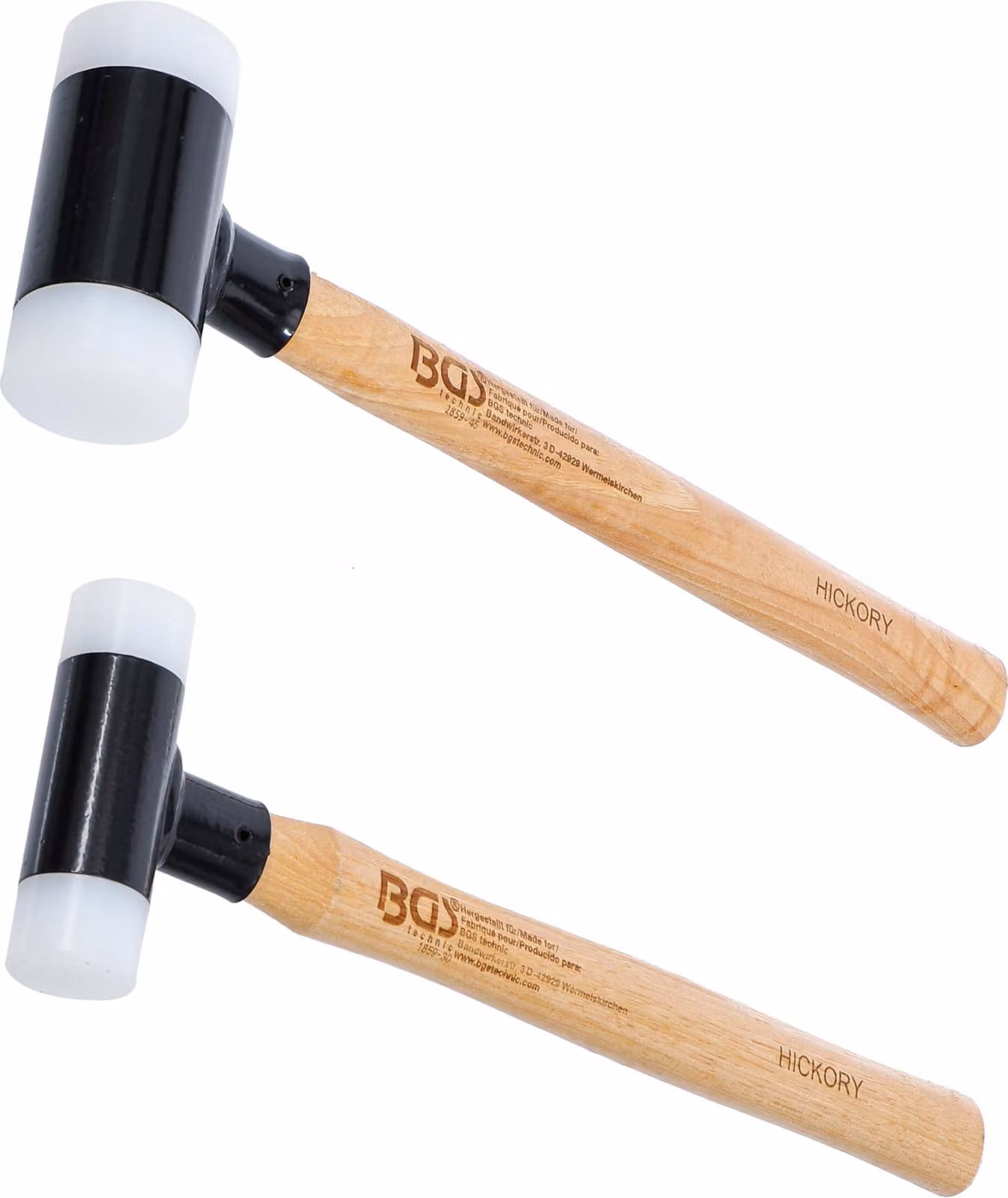 Set di mazze BGS soft-face manico in hickory non rilegato Ø 30 / 45 mm 300 / 550 g 2 pezzi - 1859