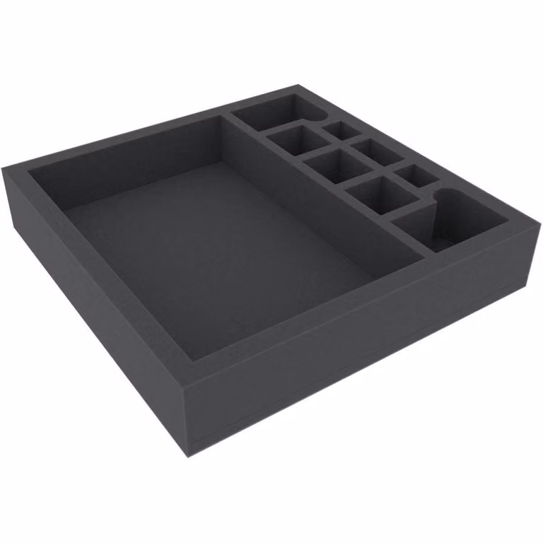 Inserto in schiuma 285x285x55 mm con 9 scomparti per giochi da tavolo