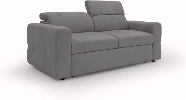 Divano Kronos Divani.Store con estraibile e poggiatesta reclinabili in microfibra impermeabile grigio L: 173 cm