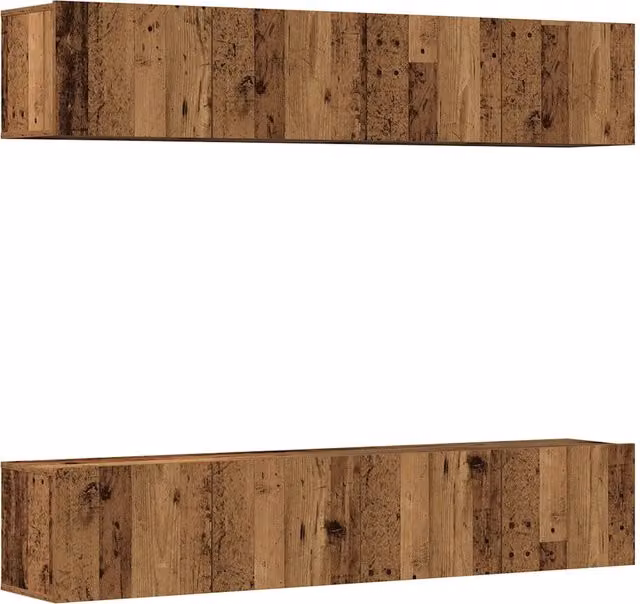Mobili TV a Parete 4 pz | Armadietto TV | Mobile Porta TV Legno Antico in Legno Multistrato