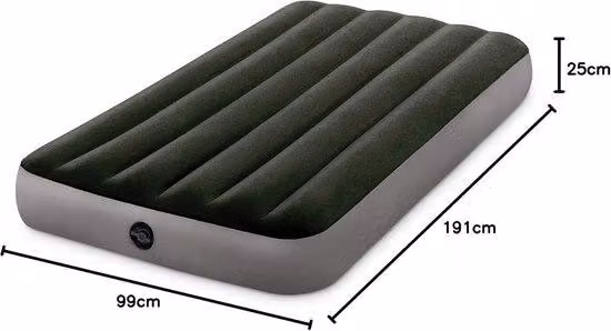 Materasso gonfiabile in tessuto a trama fine, singolo, 99 cm x 191 cm x 25 cm