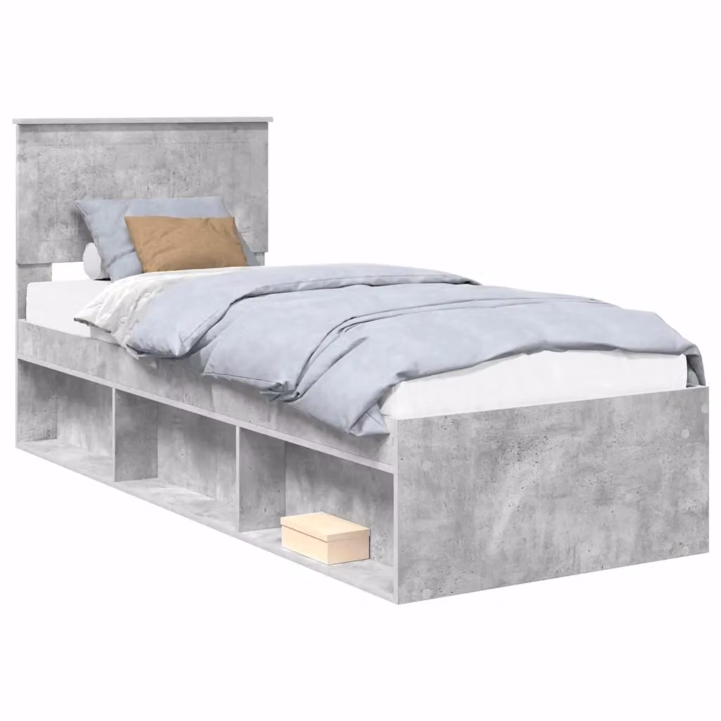 Struttura letto minimalista vidaXL in legno di pino grigio L 190 x L 80 cm – 2
