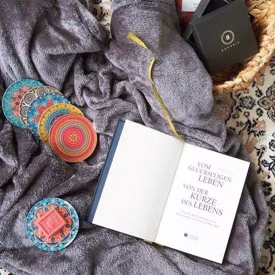 Set decorativo boho da 6 pezzi - Accessori in vetro e legno - Decorazioni semplici - Oggetti decorativi - Pietra in vetro e legno - Decorazioni per il tavolo da pranzo - Stile mandala