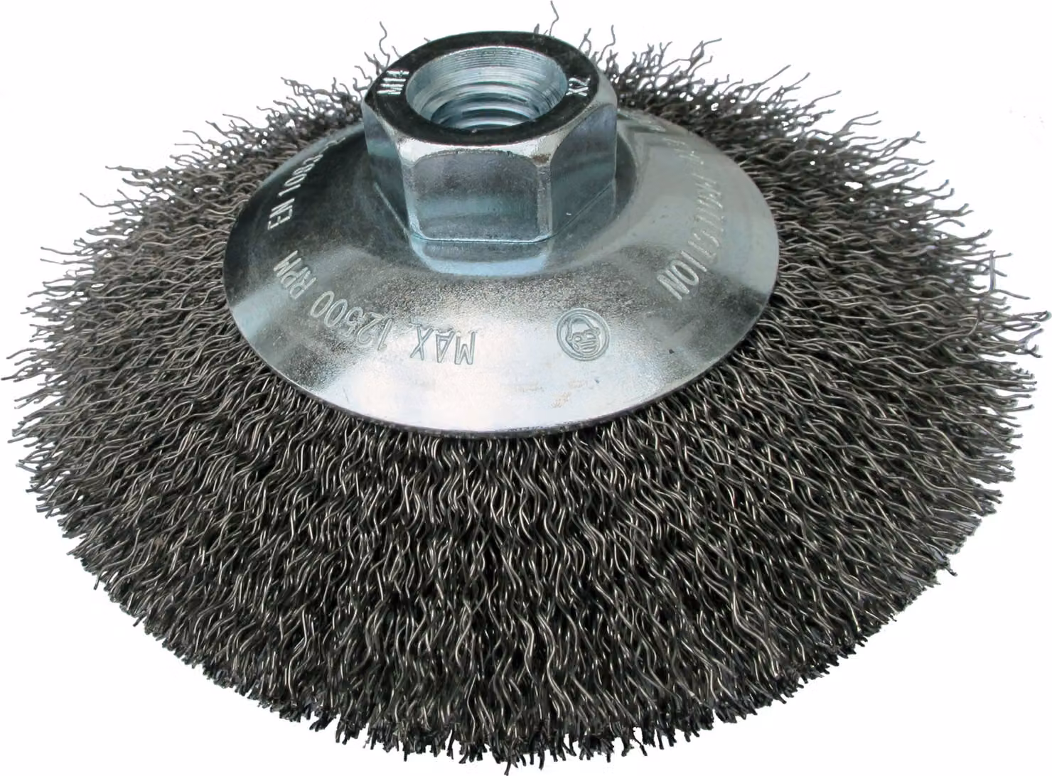 Spazzola conica Klingspor, 125 mm, filettatura M 14 0,3 acciaio