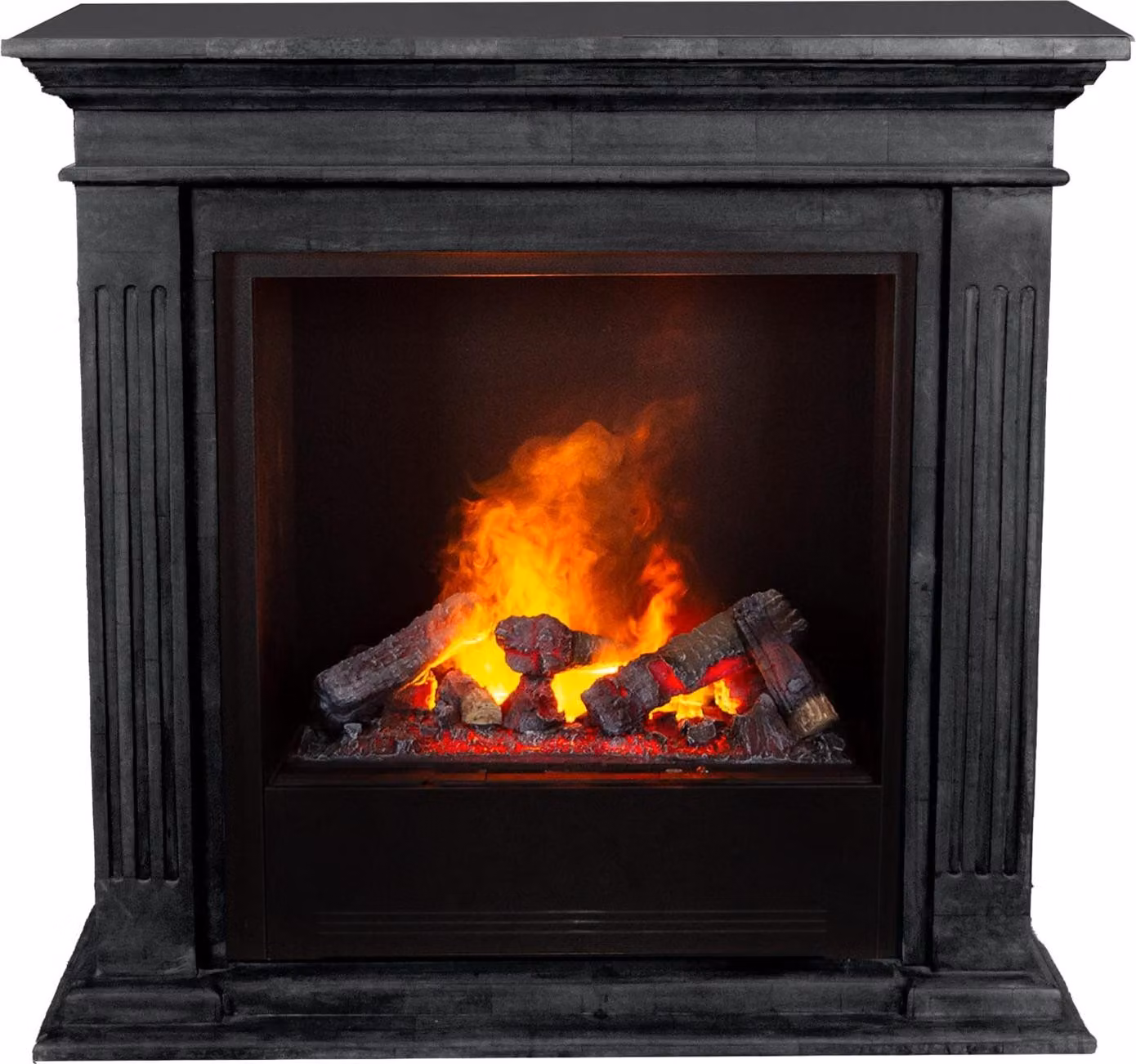 Caminetto a vapore acqueo Xaralyn - Cadiz EC6-SWU - pietra naturale nera - con telecomando - caminetto elettrico Opti-Myst - caminetto da incasso incluso - caminetto decorativo
