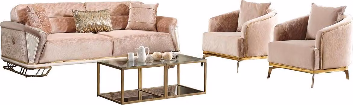 Sofagarnitur Couch Polster Möbel Sitzgarnitur Set 3+1+1 Couchen Sofas Wohnzimmer