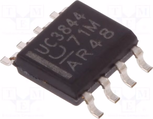 1x PWM, 1A, 47÷500kHz. Canali: 1. Tensione di alimentazione: 10÷28V. Chip regolatore di tensione UC3844D8 - circuito PWM