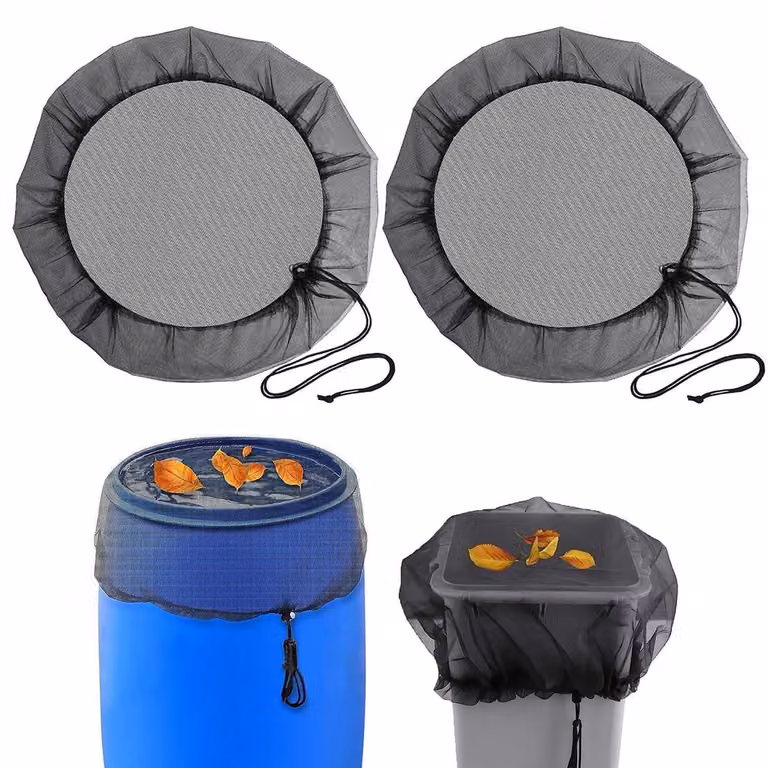 Contenitori per rifiuti da esterno, rete, 2 pezzi, 80 cm, con cordoncino di sicurezza, in poliestere