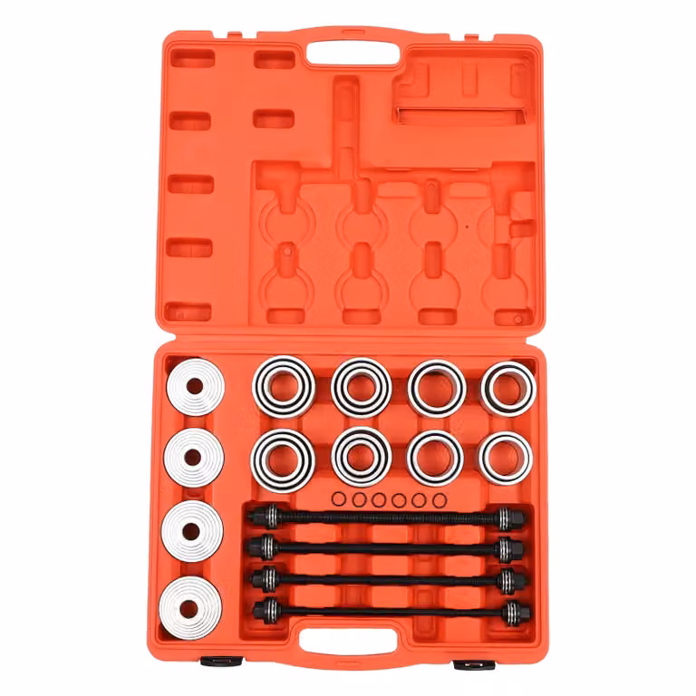 Set universale da 28 pezzi per presse e bussole di trazione, realizzato Acciaio al carbonio 45# resistente e duraturo, un set di strumenti versatile, colore rosso
