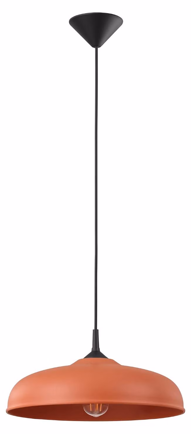 Lampada a sospensione GINA ocra rossa 1xE27 15W acciaio 74x38x38cm Sollux Lighting