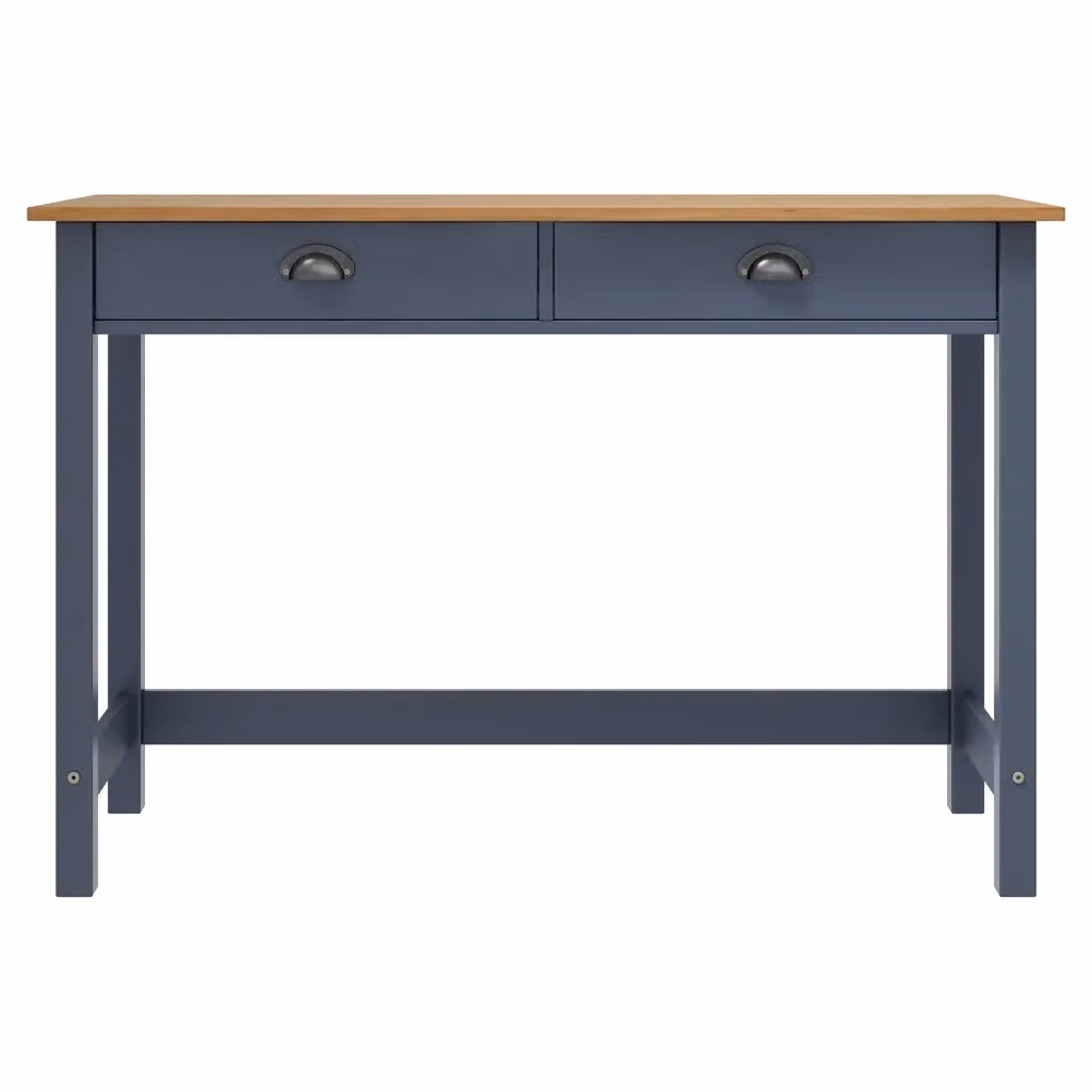 Consolle Hill con 2 Cassetti in Legno di Pino Grigia e Marrone L: 110 cm, P: 45 cm, H: 74 cm – 2