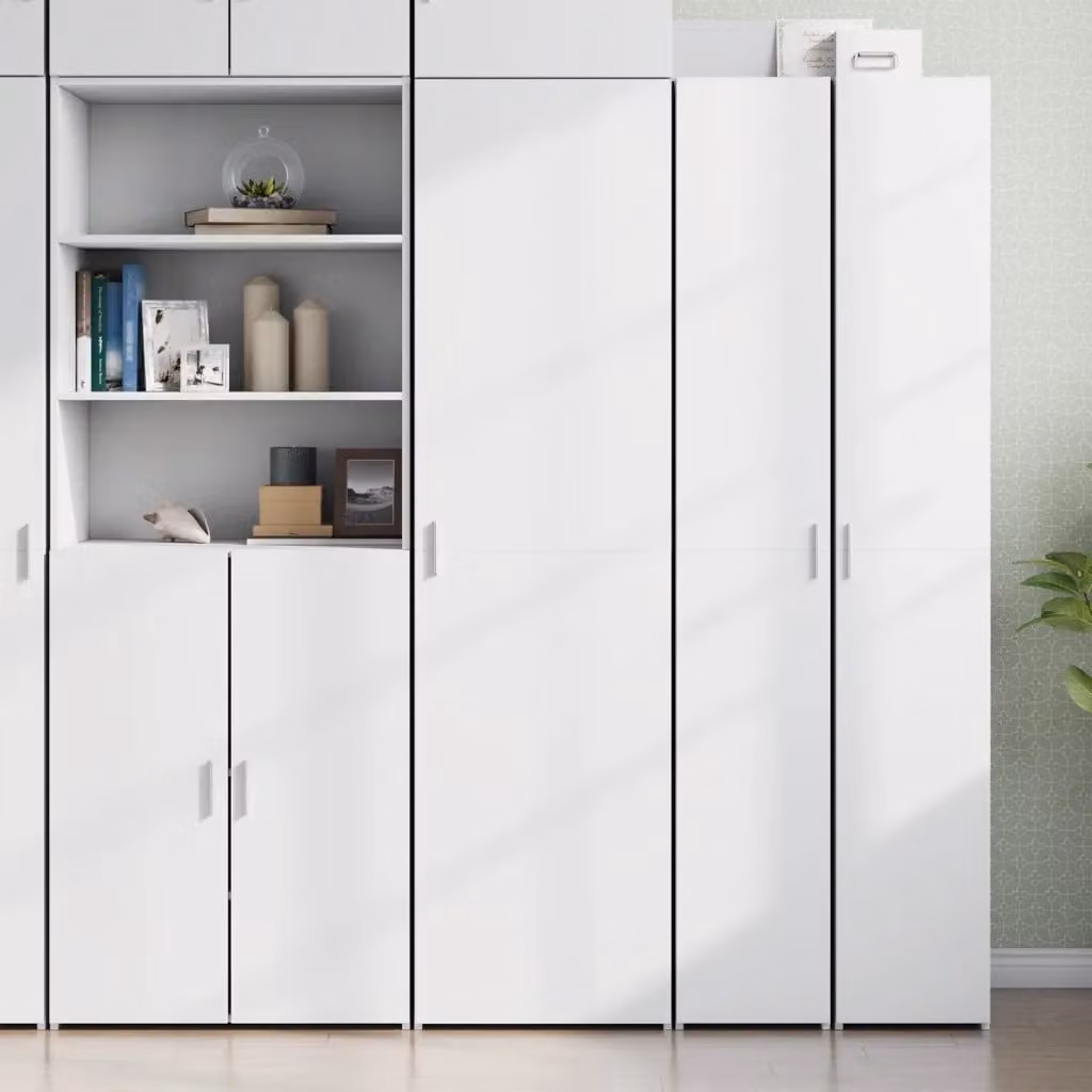 vidaXL Credenza Moderna Bianca in MDF da Appendere al Muro L: 50 cm, P: 42,5 cm, H: 185 cm