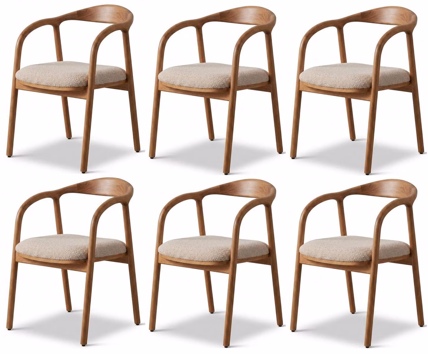 Set di sedie in stile moderno, color marrone, comode, compatte e confortevoli, ideali per la sala da pranzo