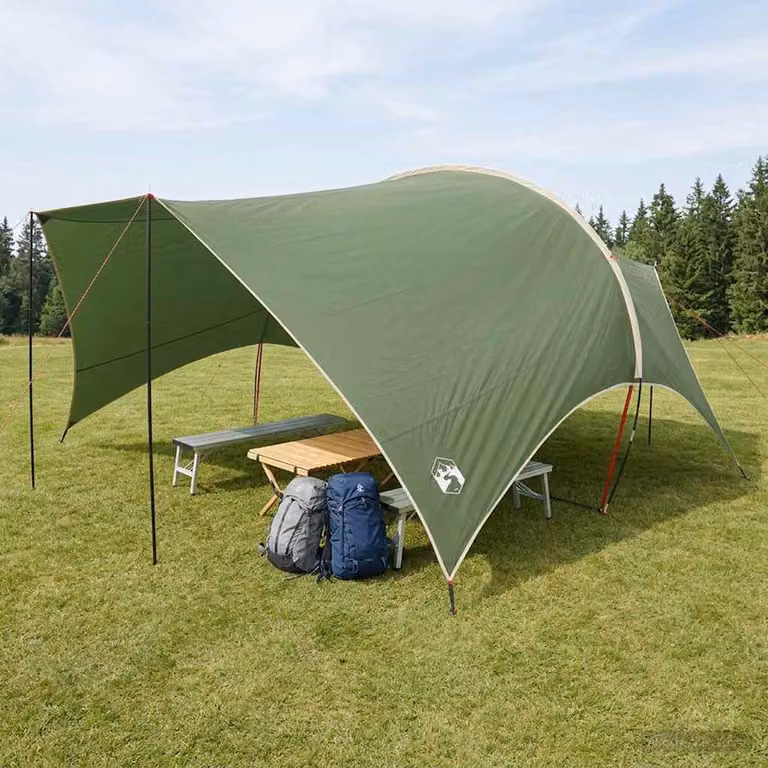 Telo da campeggio impermeabile vidaXL in poliestere Verde L 550 x P 400 x H 230 cm