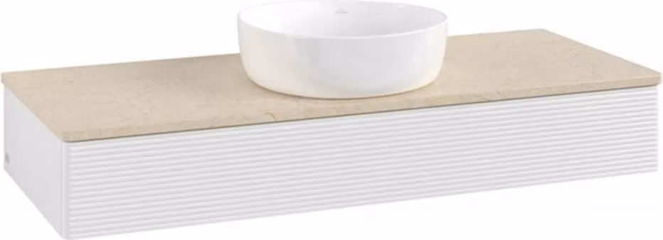 Mobiletto V&B con struttura frontale Antao 120x19x50cm, WBP botti. Lac
